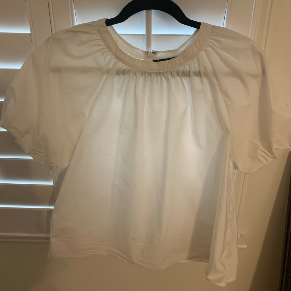 Puff sleeve white blouse